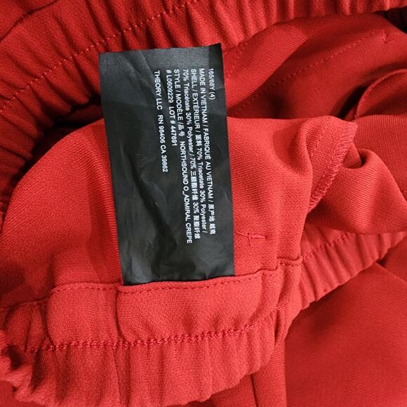 Theory Northsound Solid Cargo Joggers Pants Admiral Crepe Rust Size 4 - Picture 6 of 7